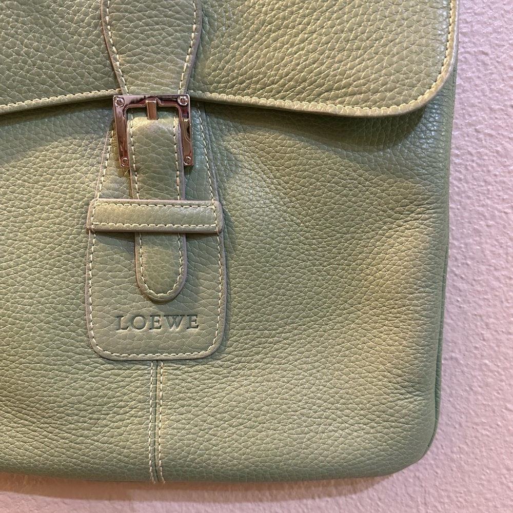 LOEWE green leather crossbody bag